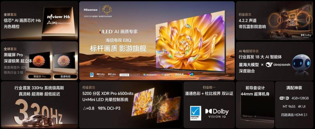 2025Mini LED画质天花板！海信发布影游旗舰电视新品E8Q Pro